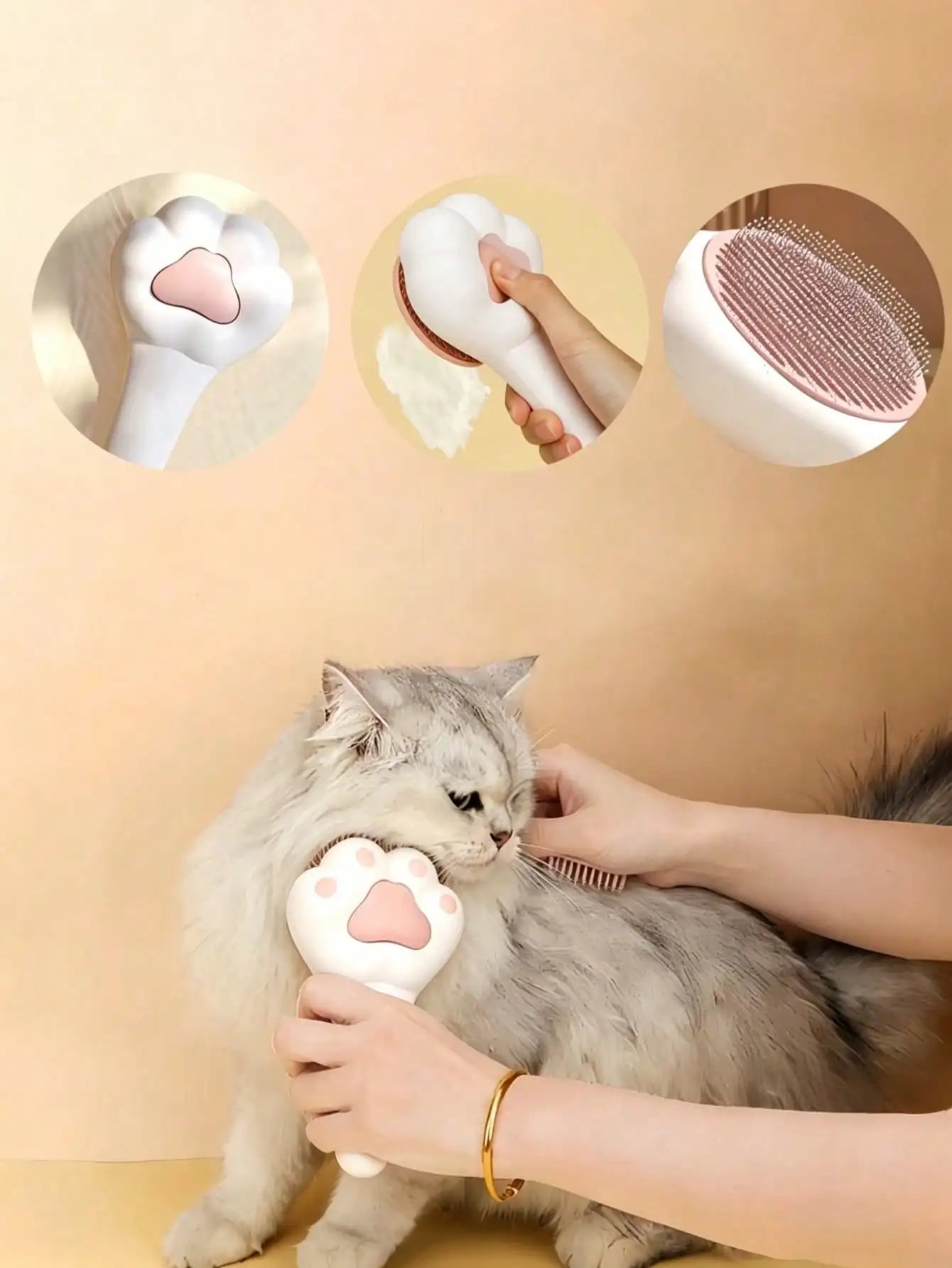Cat Deshedding Brush And Massage Comb 2 In 1 Groomer