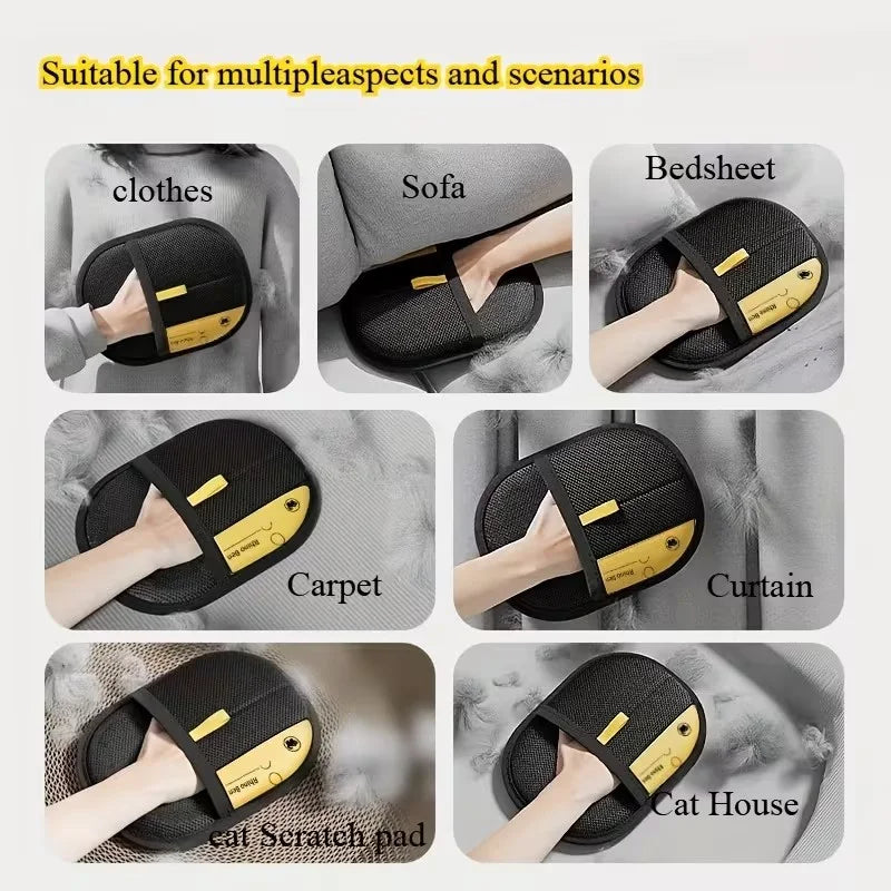 Double Sided Pet Hair Removal Grooming Gloves For Cats Dogs