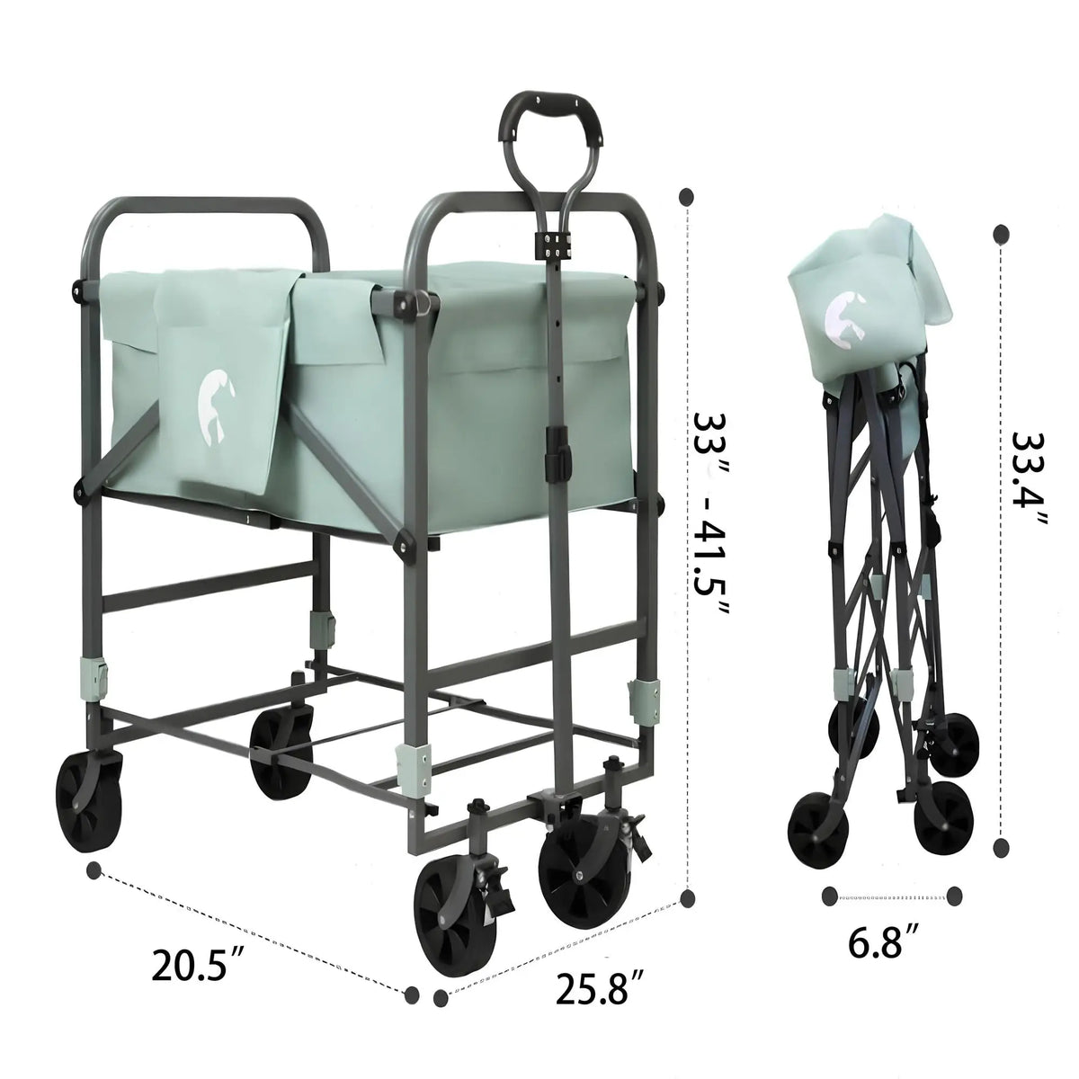 DishyKooker Foldable Portable Dog Bath Tub with Rolling Cart