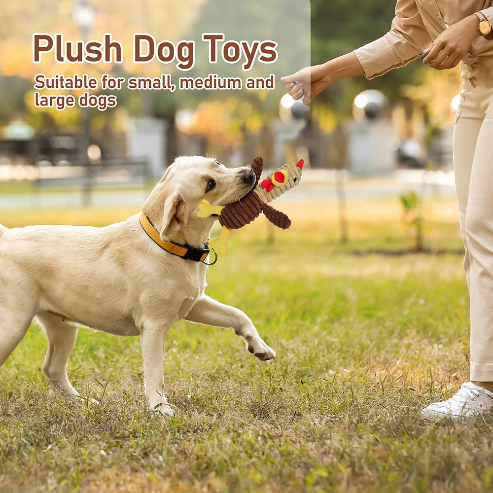 Premium Plush Squeaky Dog Toys Assortment Bundle For Pets