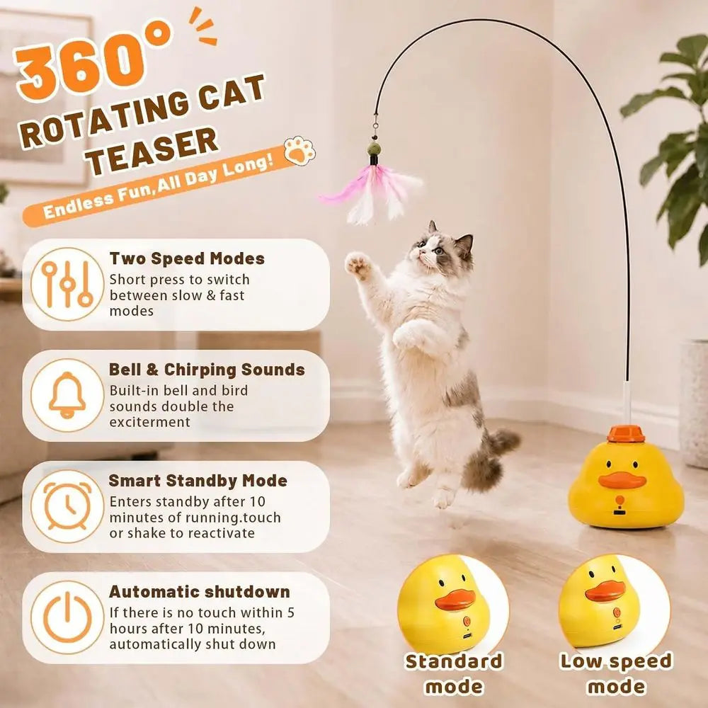 Fully Automatic 360 Rotating Interactive Cat Teaser Toy