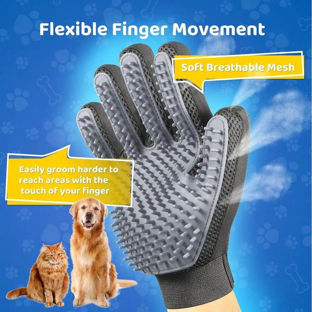 Pet Hair Remover Gloves Shedding Brush For Dogs Cats Horses