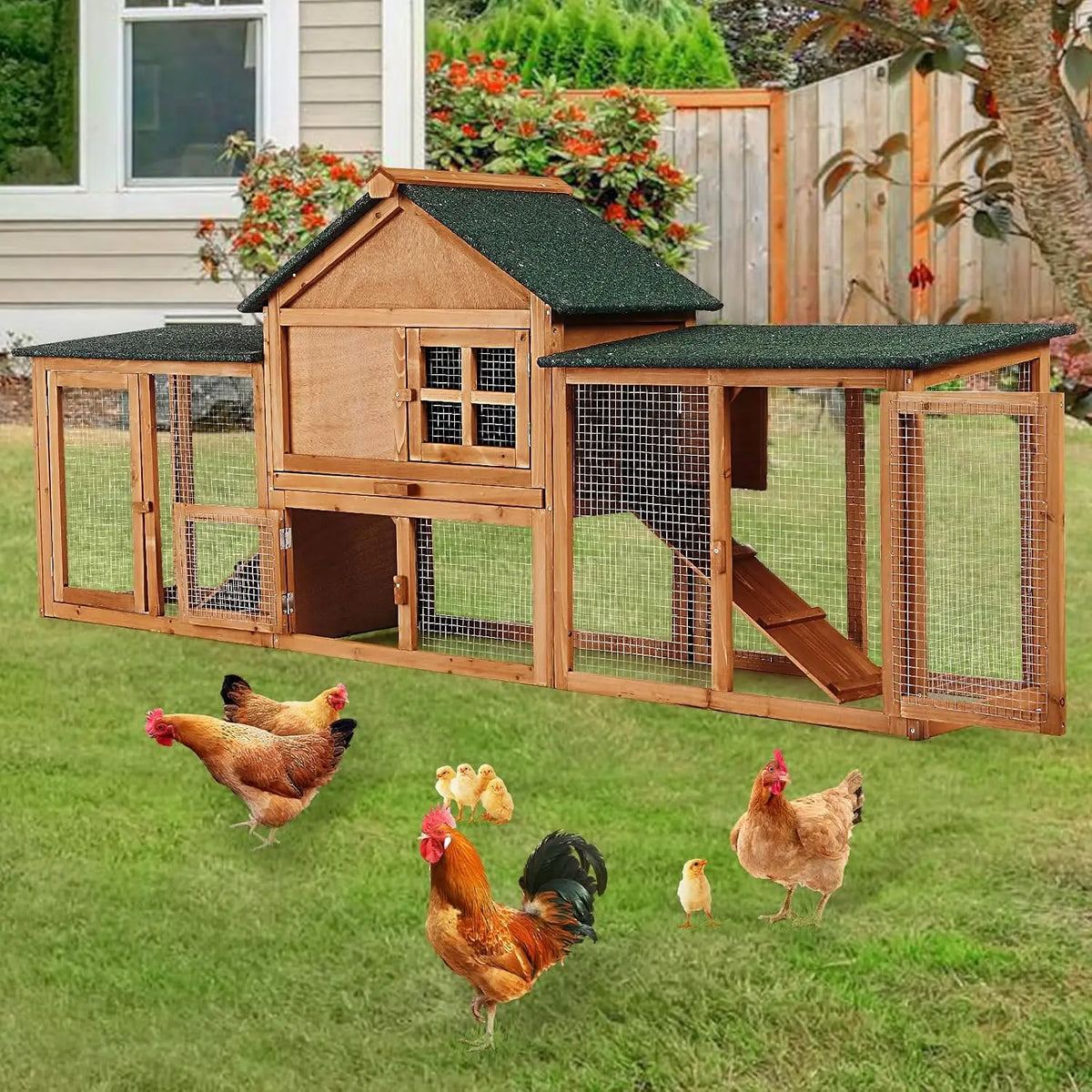 Garvee Wooden Chicken Coop With Waterproof Asphalt Roof for Poultry