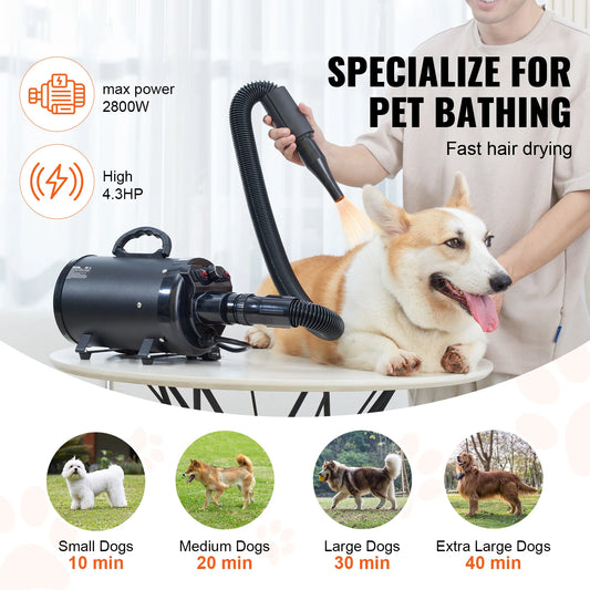 SucceBuy Adjustable High Power Pet Dryer For Professional Grooming