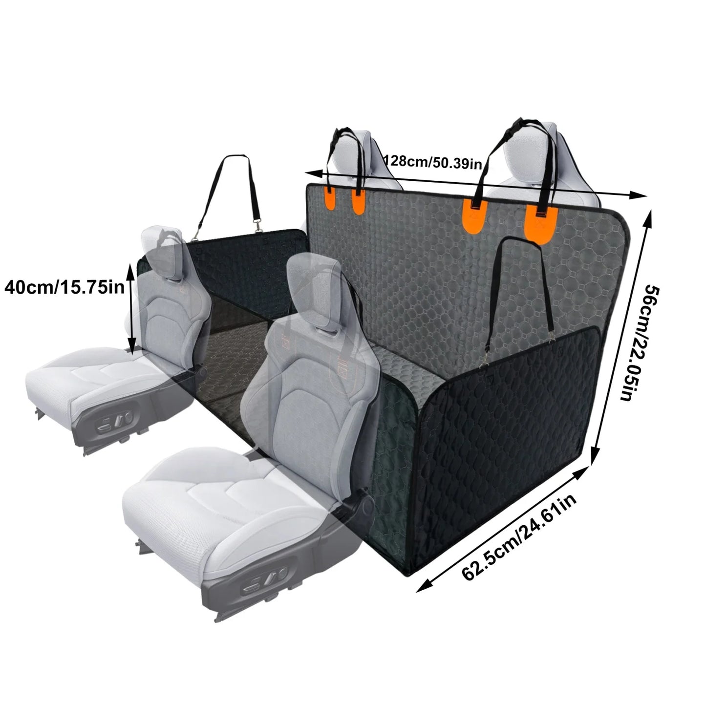 Bingopaw Waterproof Dog Car Seat Cover Backseat Protector Pockets