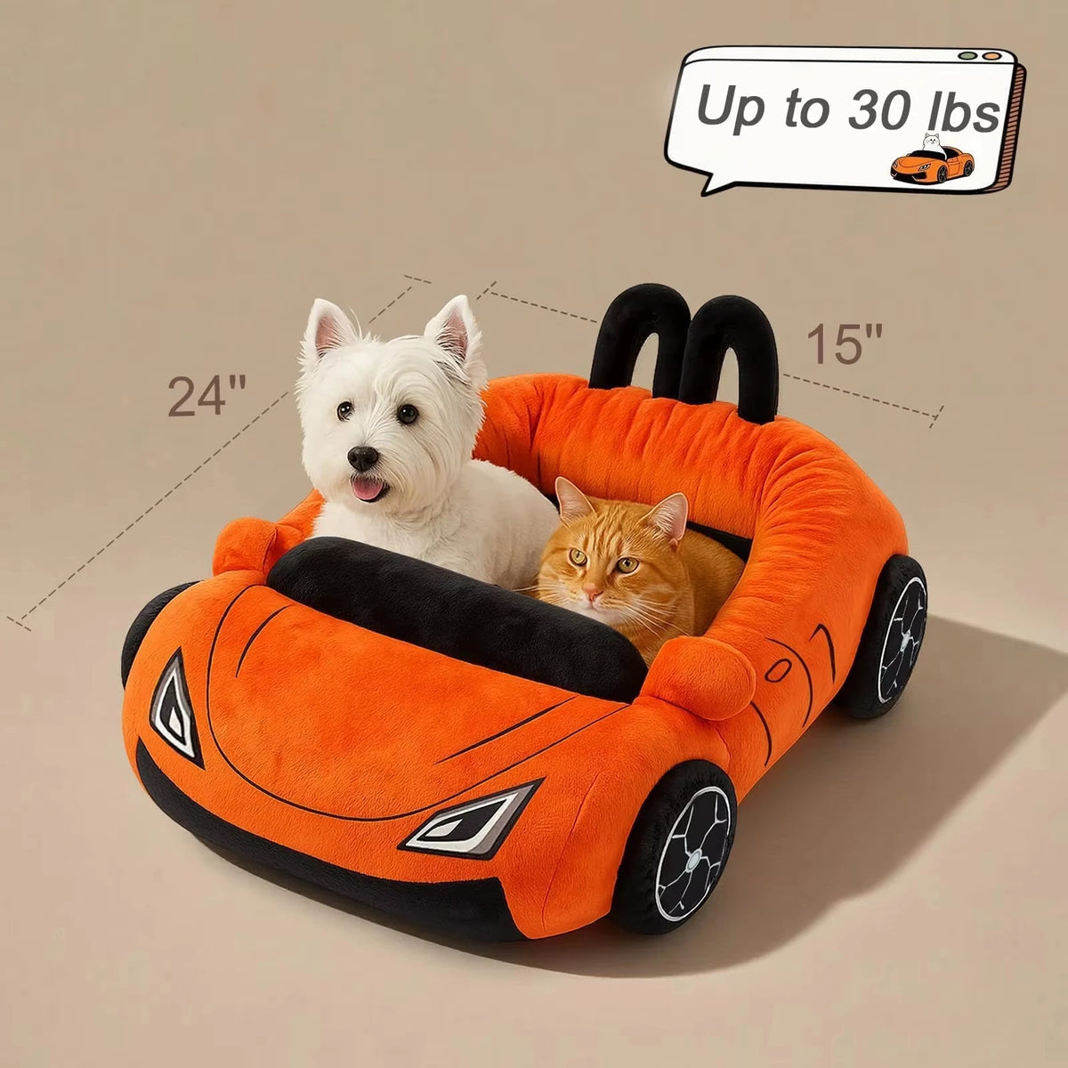 CWV Coral Fleece Supercar Cat Bed With Pillow For Kittens