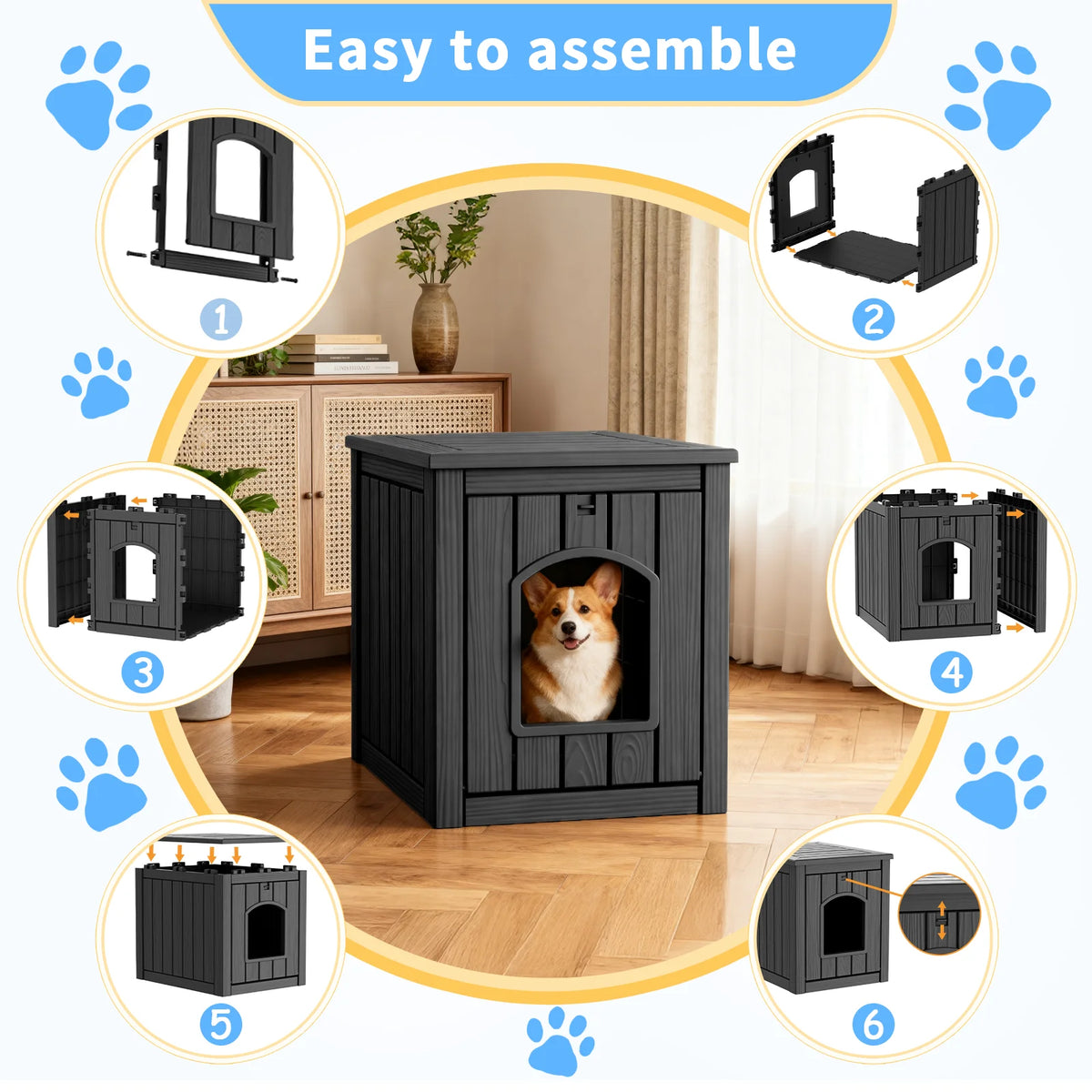 Waterproof Resin Cat And Dog House Kennel End Table