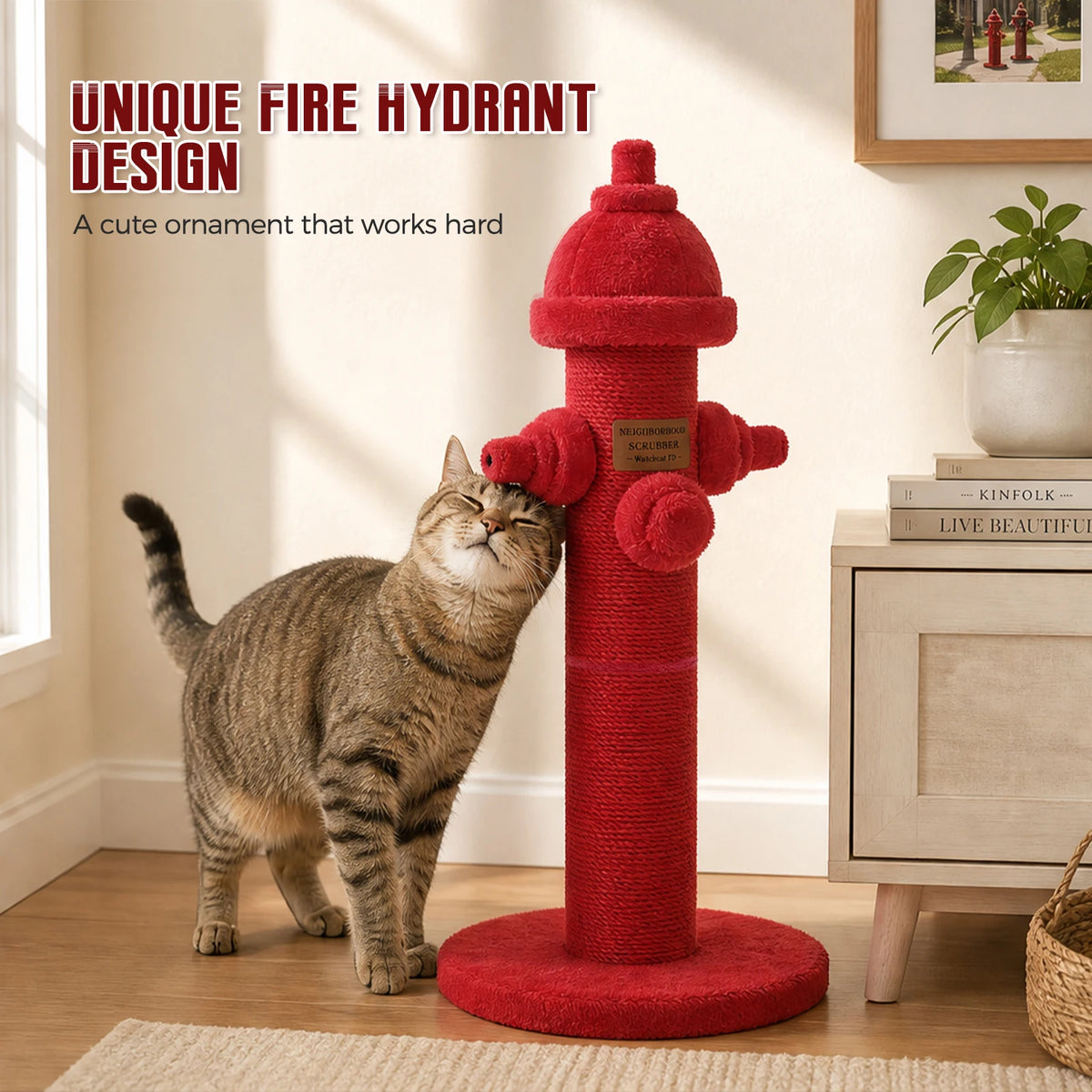 PAWZ Road Fire Hydrant Sisal Cat Scratching Post Furniture