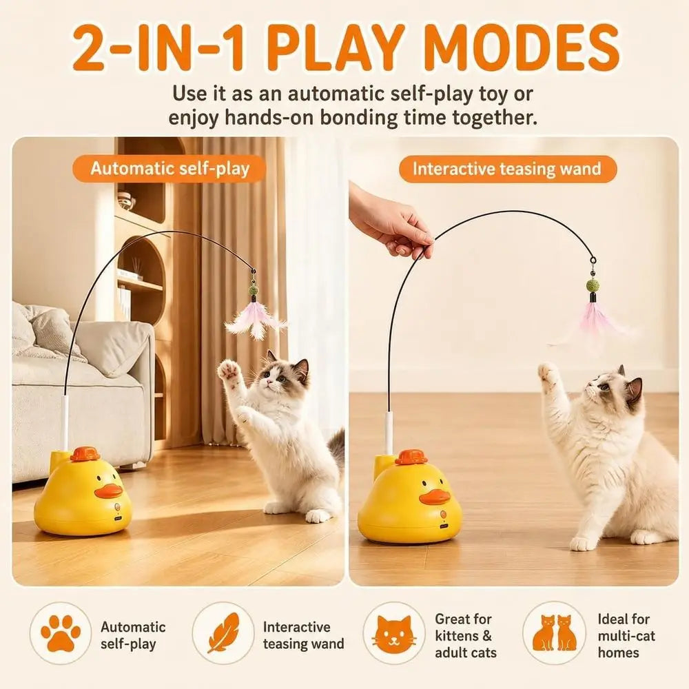 Fully Automatic 360 Rotating Interactive Cat Teaser Toy