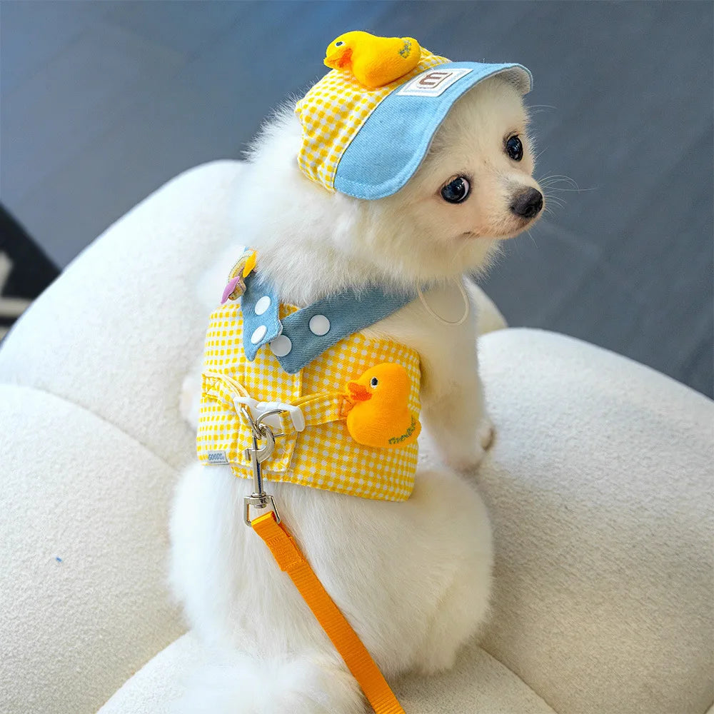 Breathable Pet Harness Vest With Leash For Small Pets