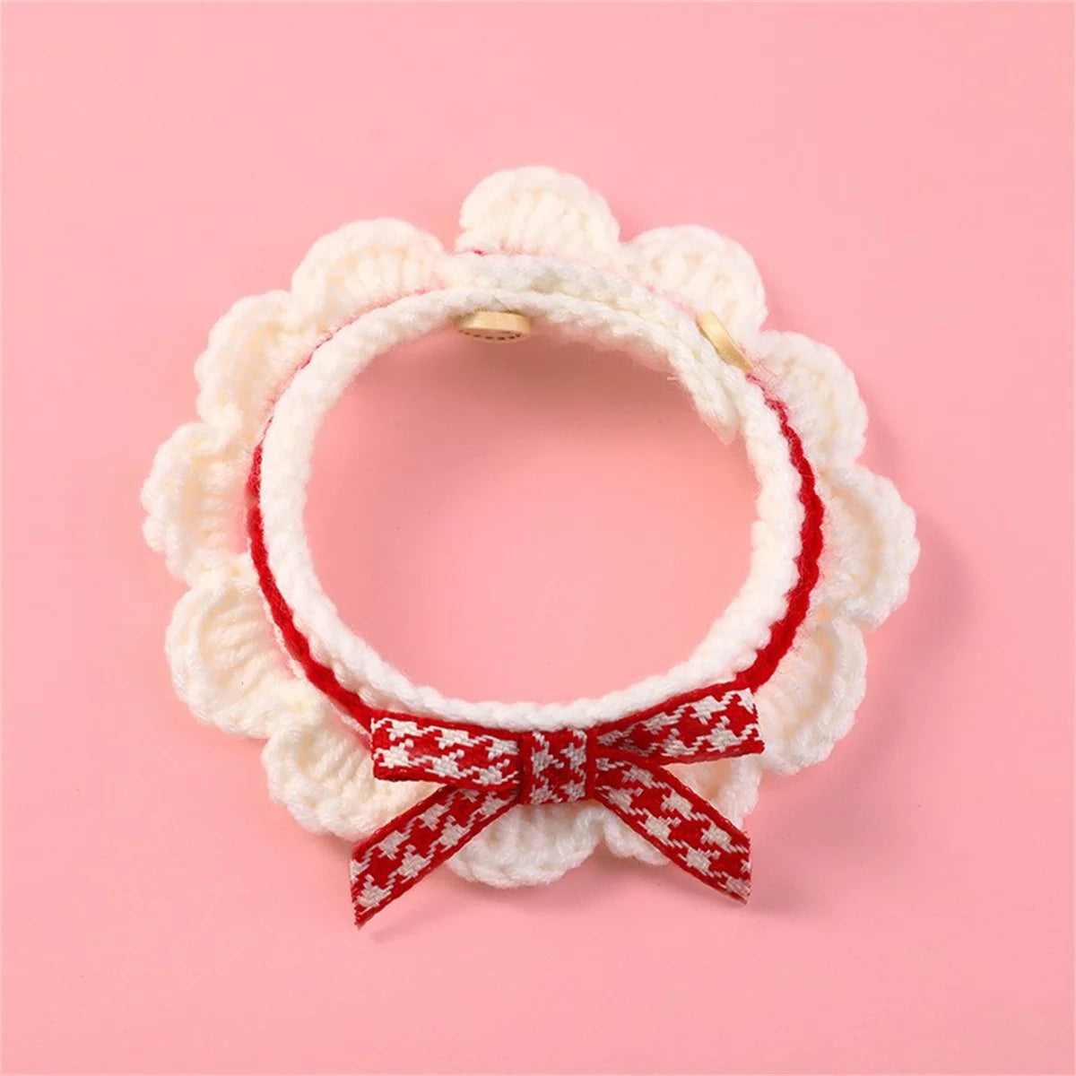 Decorative Bow Knot Handknit Pet Collar For Puppies