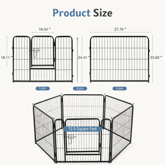 JHK Foldable Metal Dog Playpen For Indoor Outdoor Pet Exercise