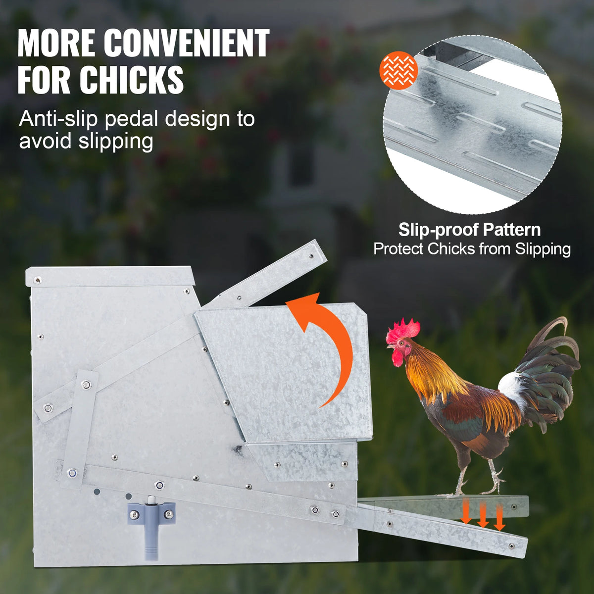 SucceBuy Galvanized Steel Chicken Feeder For Poultry Coops