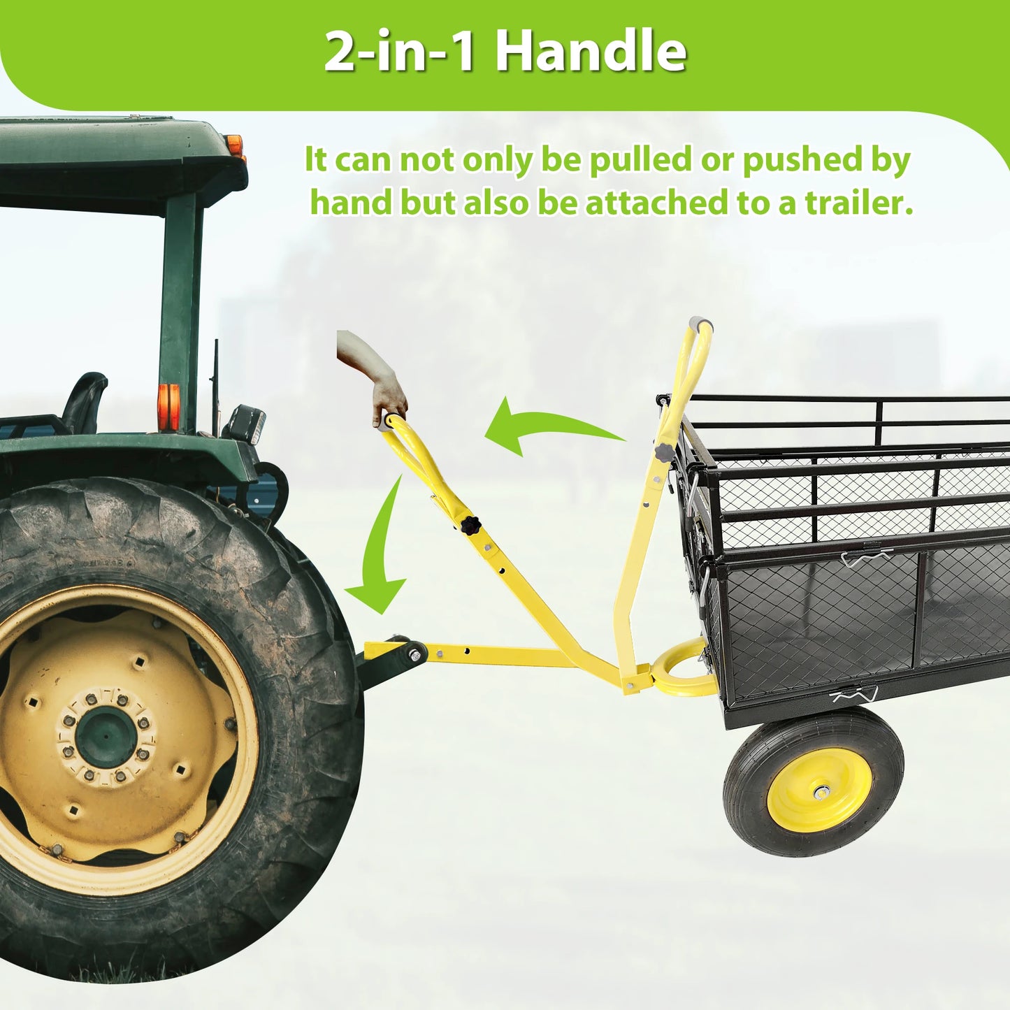 Heavy Duty Steel Garden Utility Cart With Removable Mesh Sides