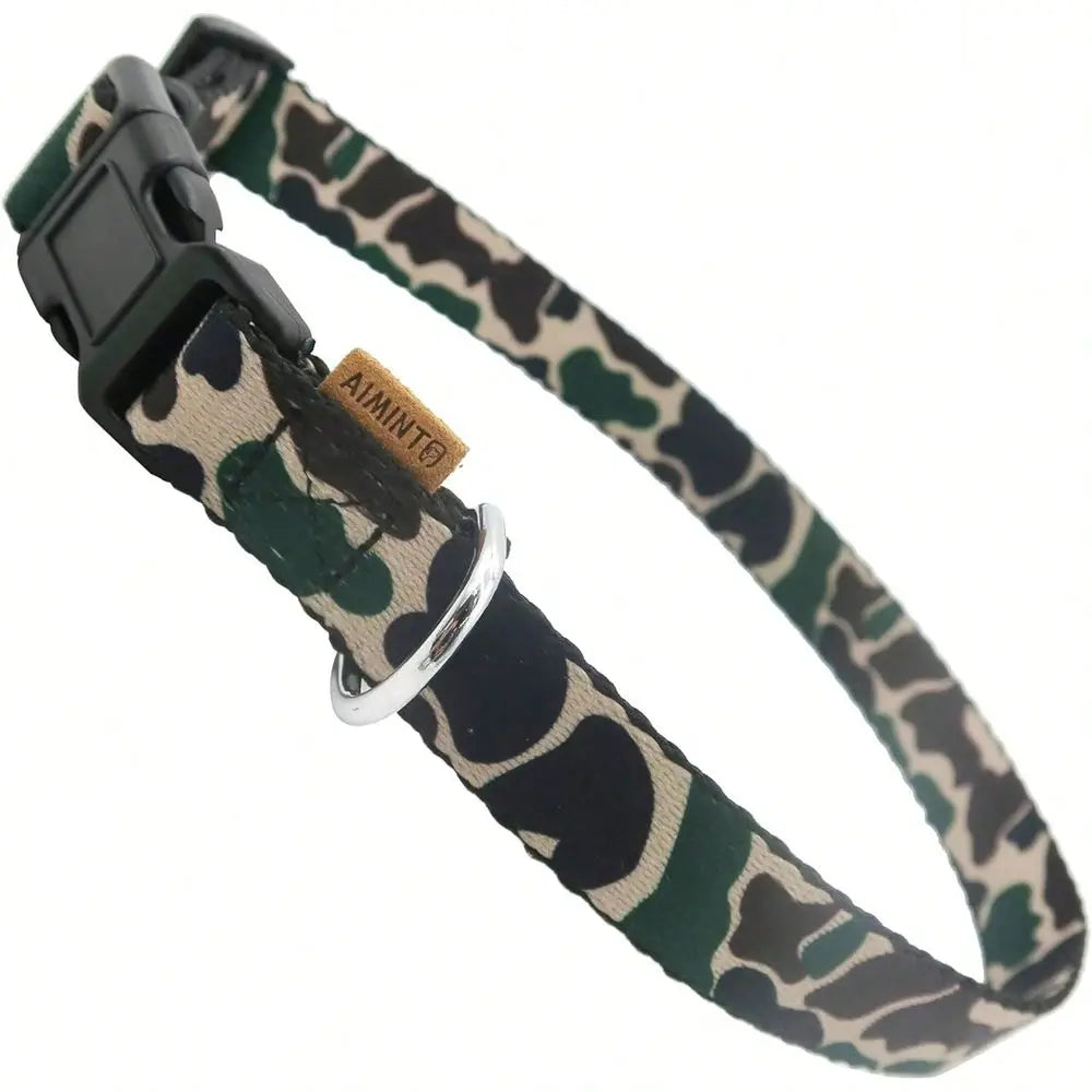 Soft Adjustable Camouflage Dog Collar With Quick Release Buckle
