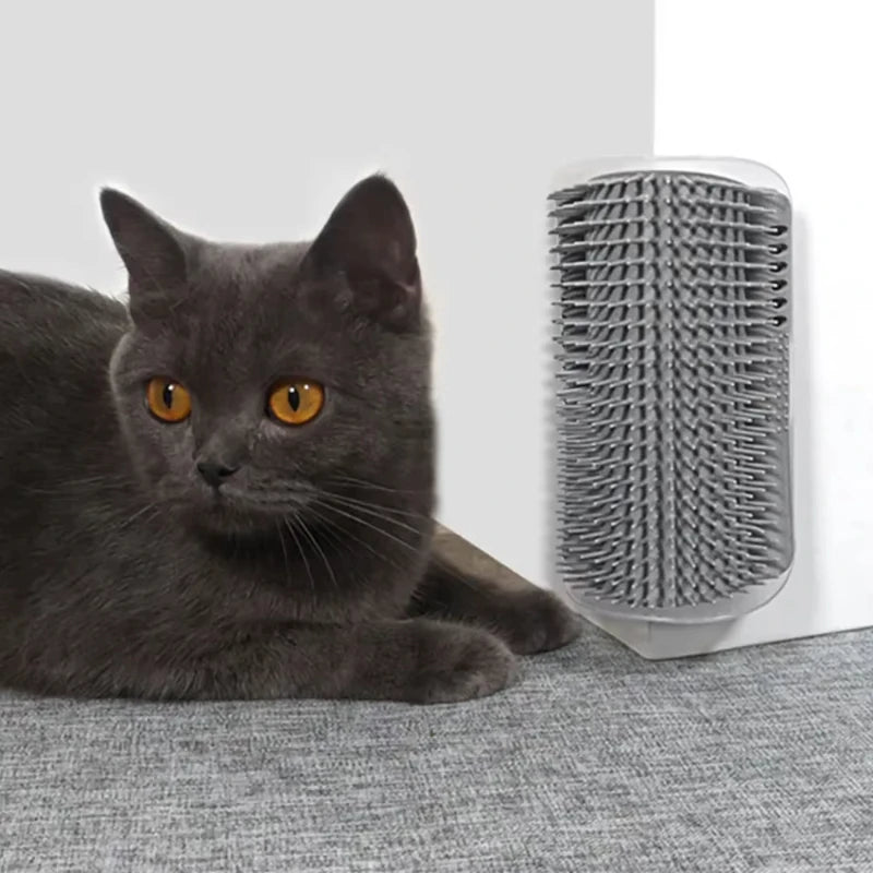 Corner Cat Scratcher And Massage Grooming Comb With Catnip