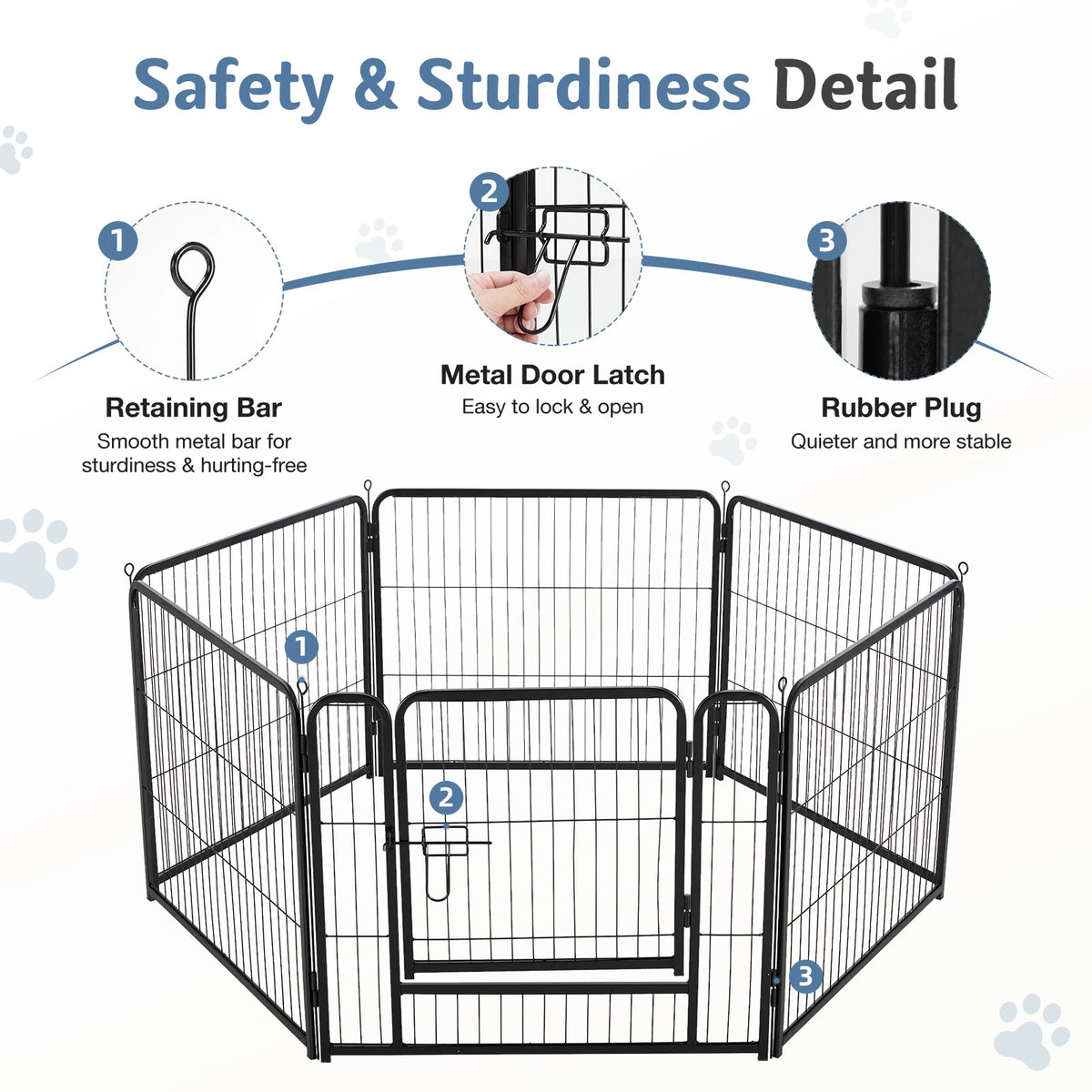JHK Foldable Metal Dog Playpen For Indoor Outdoor Pet Exercise