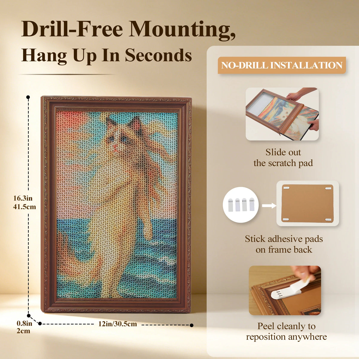 PAWZ Road Cardboard Wall Cat Scratcher With Adhesive Strips