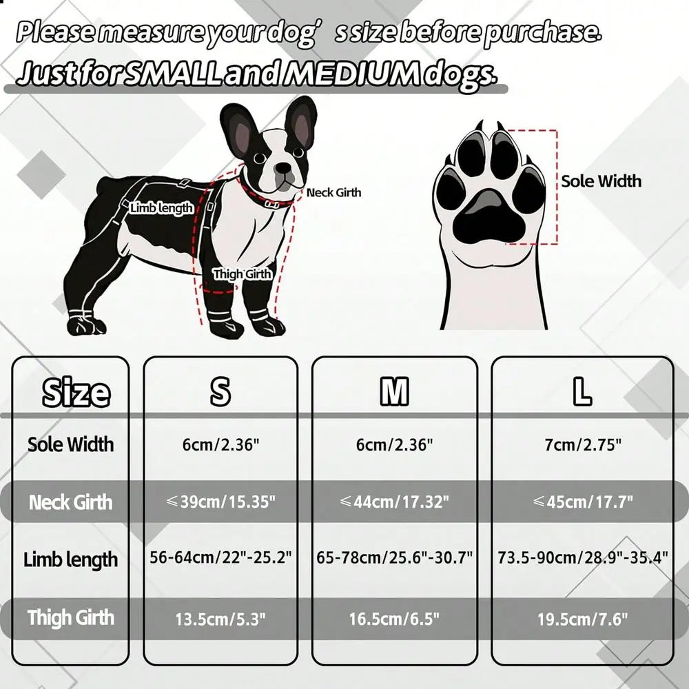 All Season Waterproof Dog Boots With Adjustable Straps