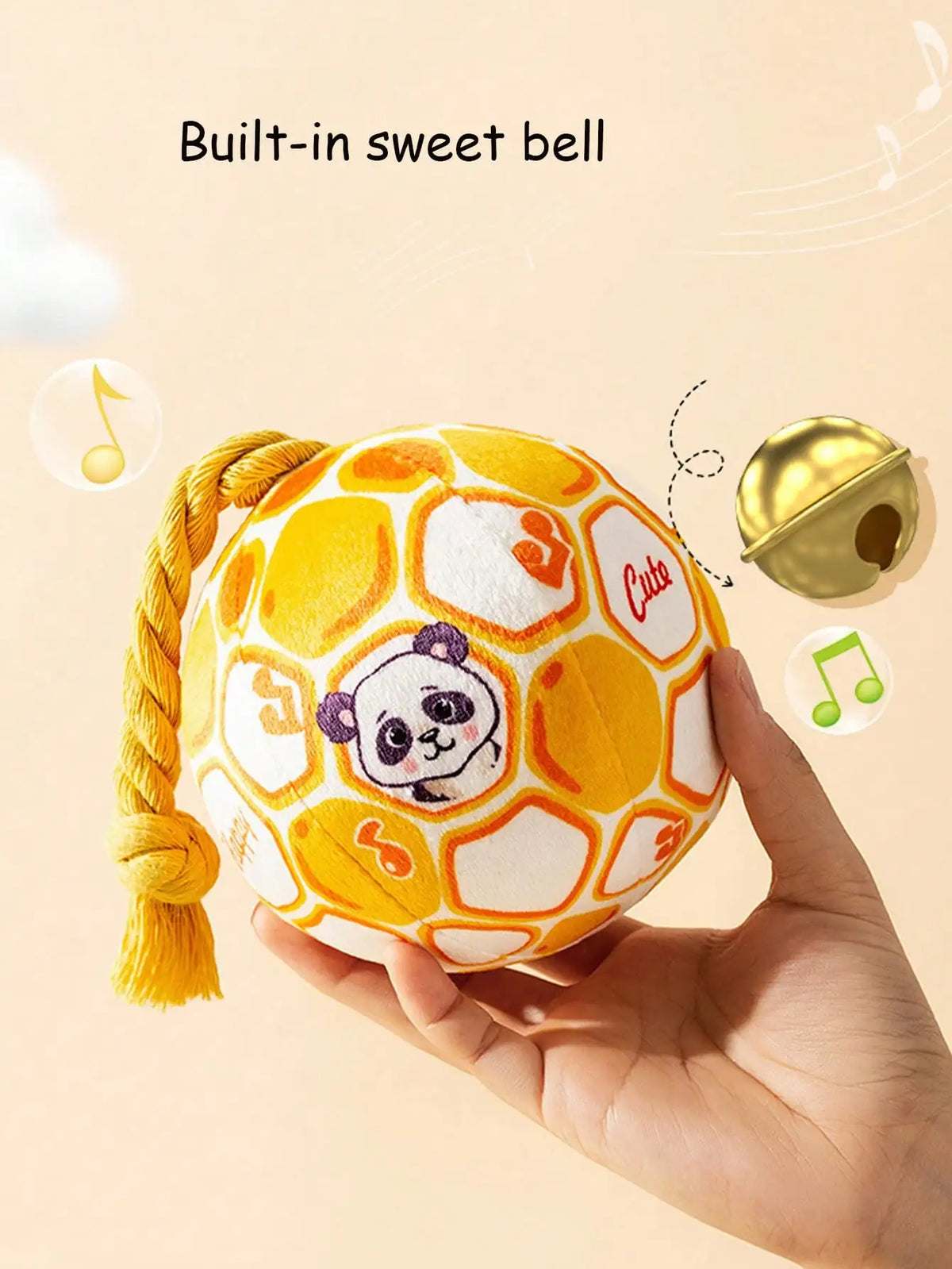 Durable Squeaky Interactive Cloth Dog Toy Ball With Rope