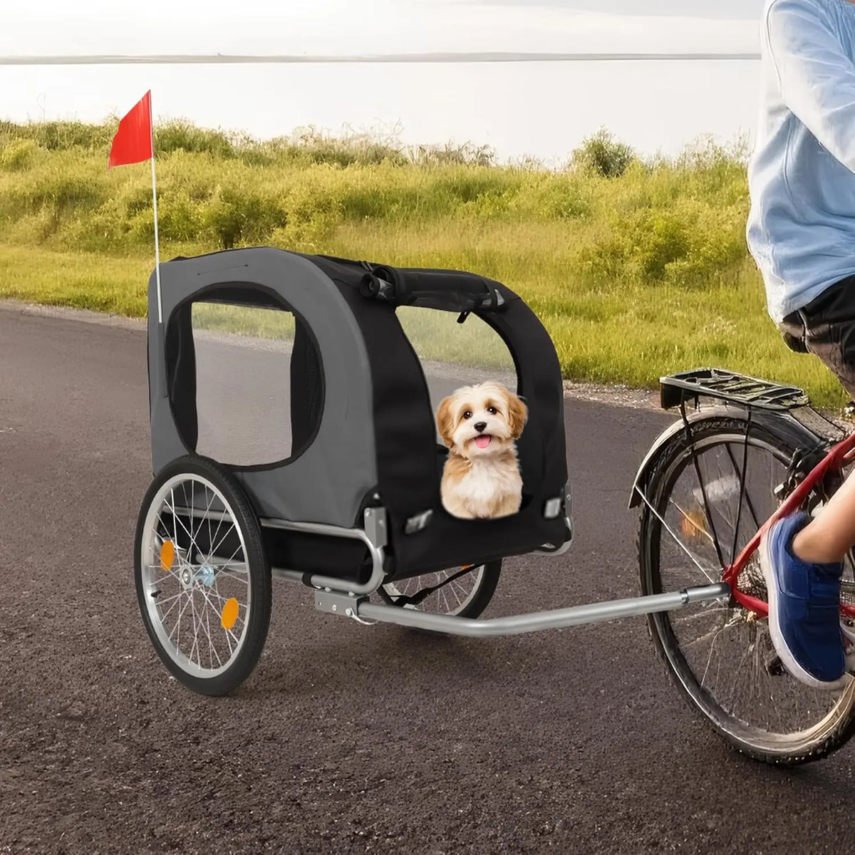 HiMISS Dog Bike Trailer And Jogging Stroller With Waterproof Canopy