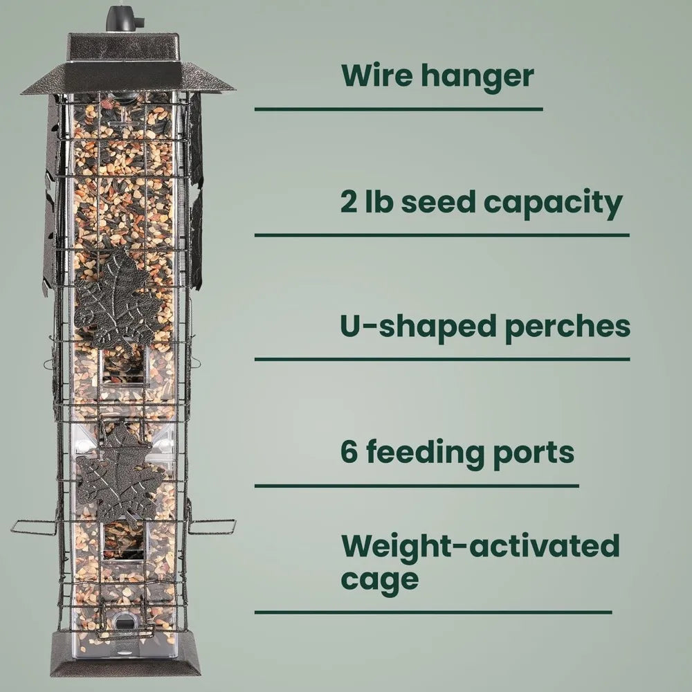 Weight Activated Squirrel Resistant Stainless Steel Outdoor Bird Feeder Xiuwo