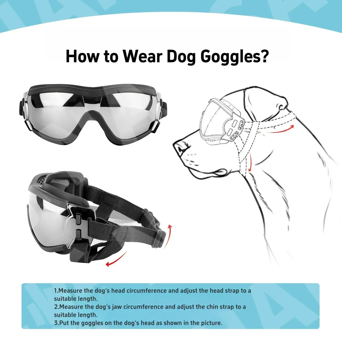 Anti UV Dog Sunglasses Breathable Windproof Waterproof Pet Goggles