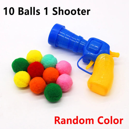 Interactive Plush Ball Shooting Gun Toy For Cats And Kittens