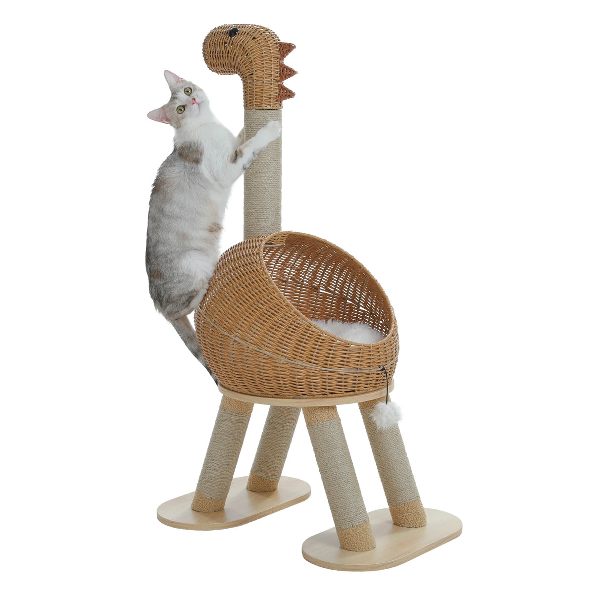 PAWZ Road Rattan Cat Tree Tower With Sisal Scratching Post