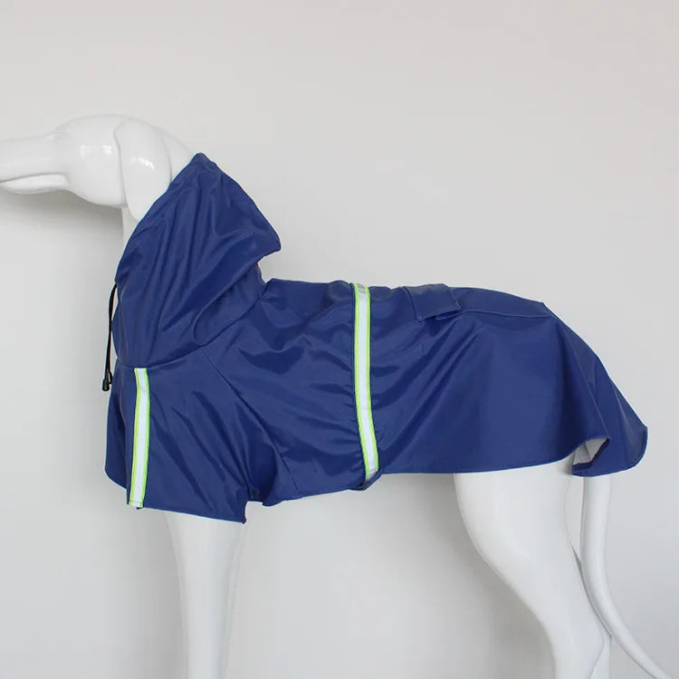 Waterproof Hooded Dog Raincoat With Reflective Trim For Pets