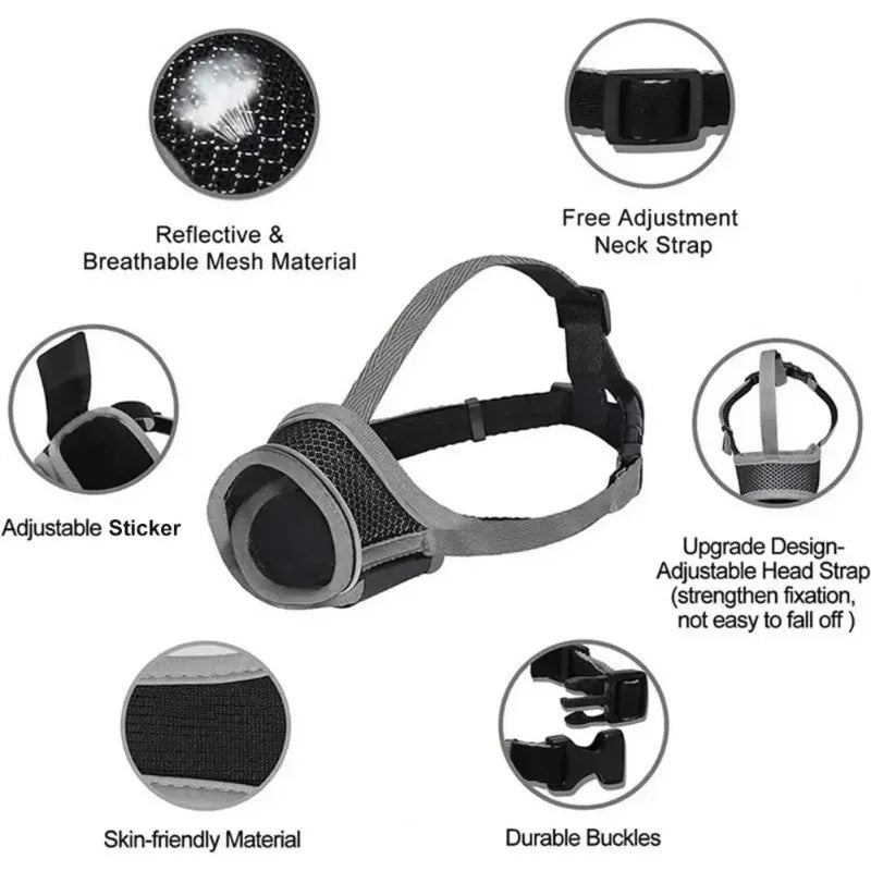 Breathable And Adjustable Dog Muzzle For Safe Daily Use
