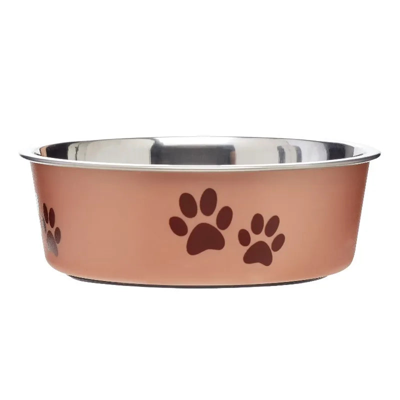 Stainless Steel Slow Feed Dog Bowl Helps Reduce Gulping During Meals
