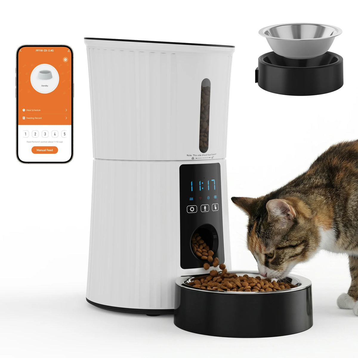 JHK Automatic Cat Feeder With WiFi App Control And Digital Timer