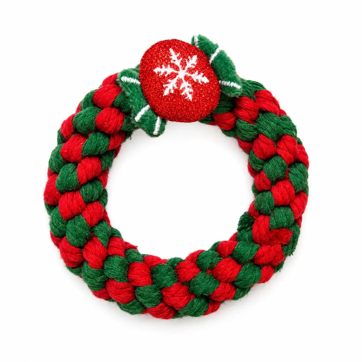 Christmas Dog Cotton Rope Knot Toy for Chewing and Play