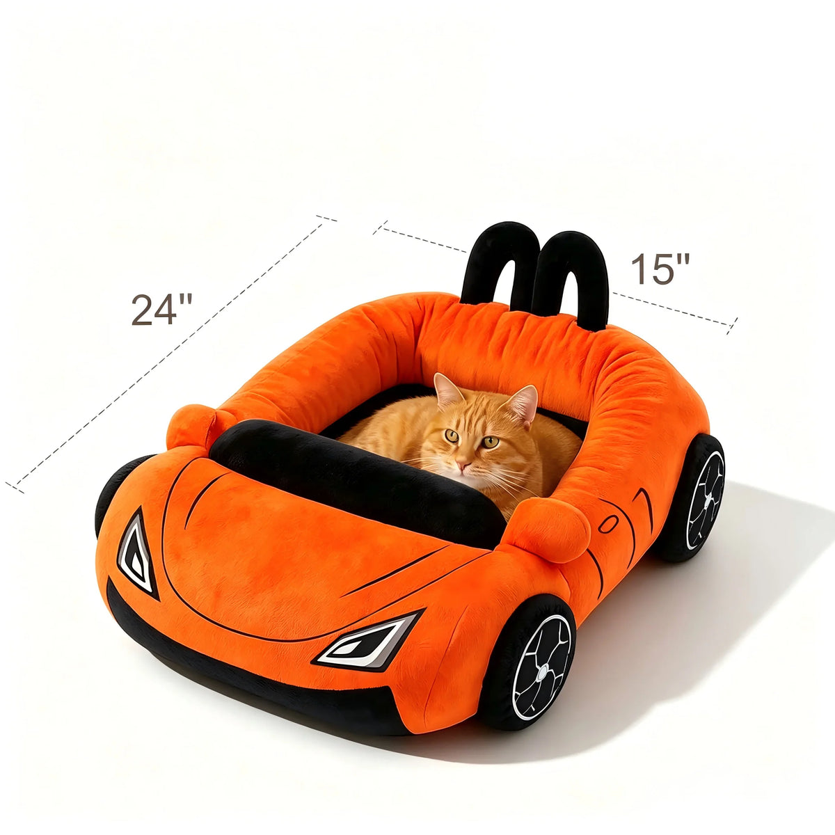 CWV Coral Fleece Supercar Cat Bed With Pillow For Kittens