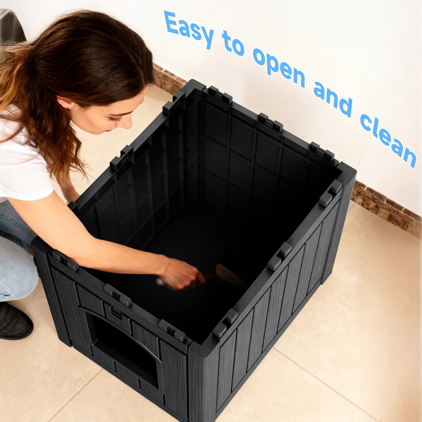 Waterproof Resin Cat And Dog House Kennel End Table