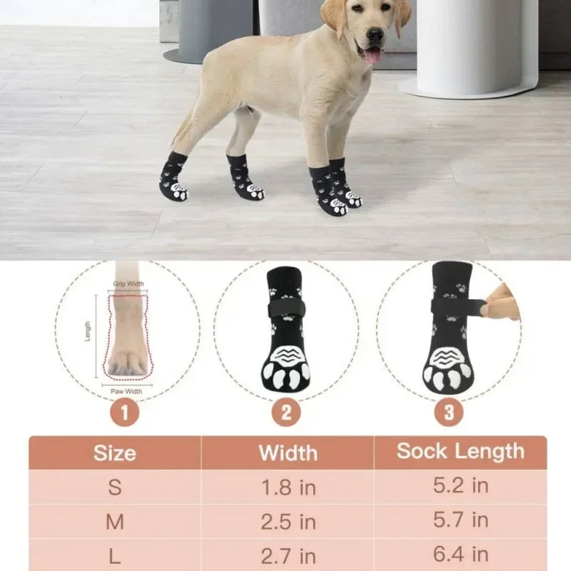 Adjustable Non Slip Dog Socks Soft Pet Paw Protection Covers
