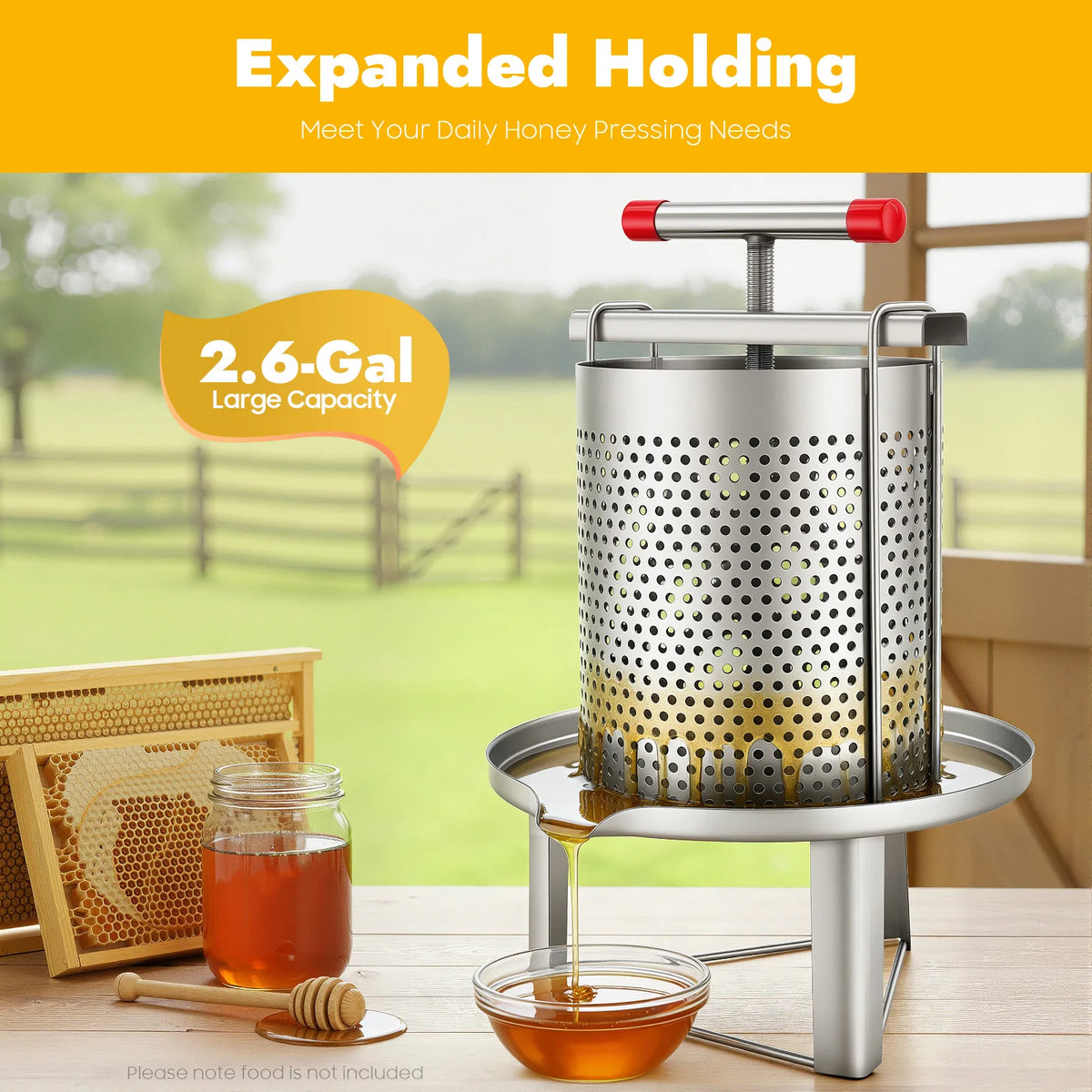 Manual Stainless Steel Honey Presser With Nylon Beekeeping Filter