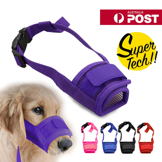 Adjustable Mesh Dog Grooming Muzzle Anti Chew And Bark Control