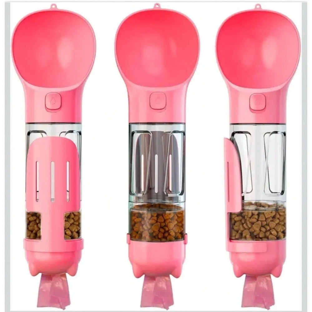Portable Pet Dog Water Bottle With Integrated Scoop And Storage