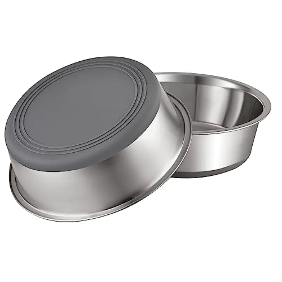 Nonslip Stainless Steel Dog Cat Bowls Silicone Bottom Stackable Design