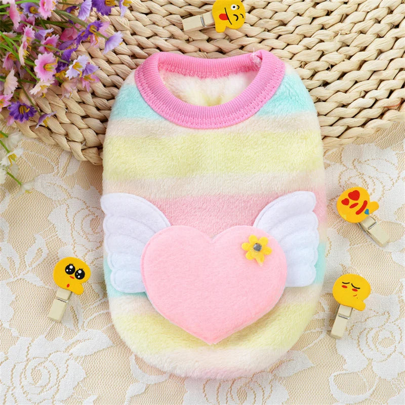 Stylish Printed Fleece Dog Sweater For Small Dog Breeds