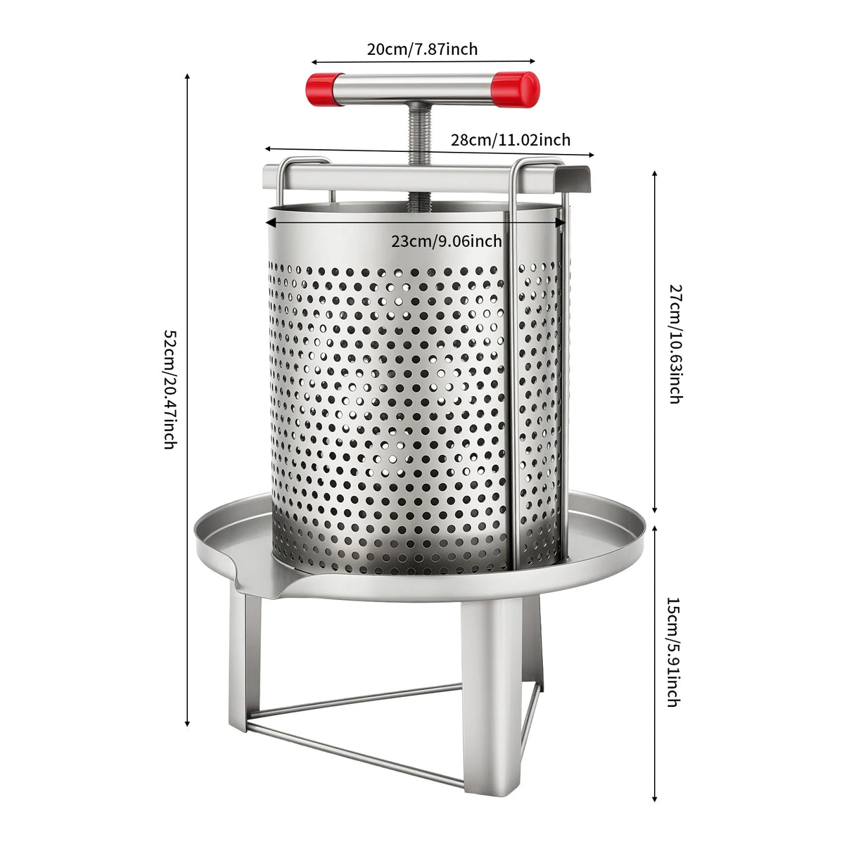 Manual Stainless Steel Honey Presser With Nylon Beekeeping Filter