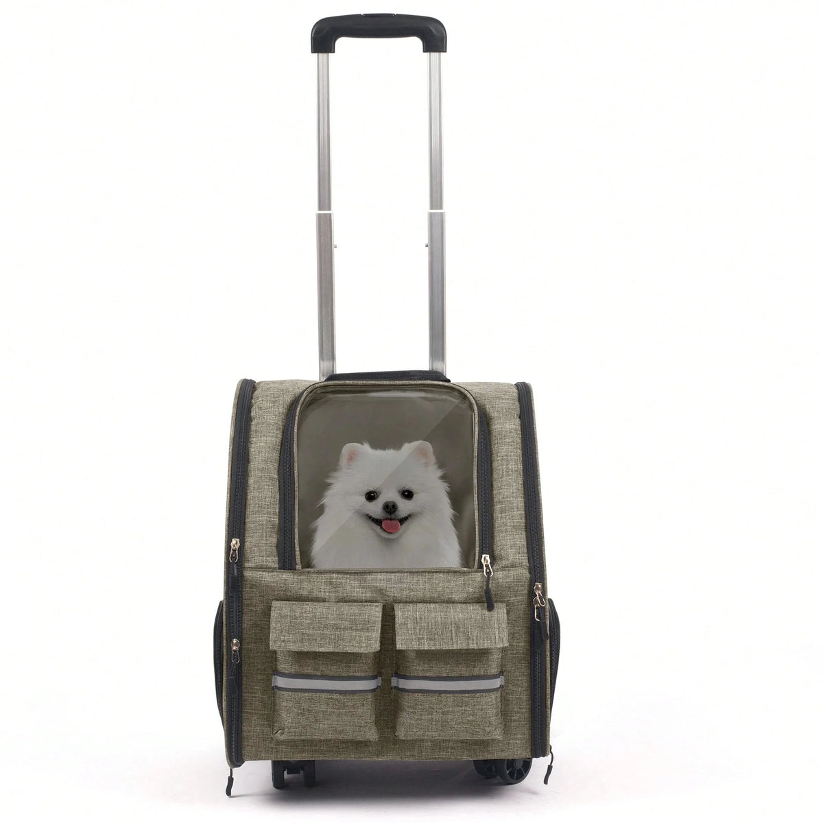 Airline Approved Rolling Pet Carrier With Telescopic Handle