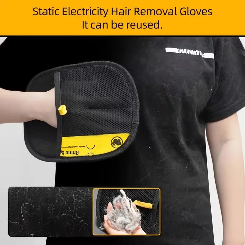 Double Sided Pet Hair Removal Grooming Gloves For Cats Dogs