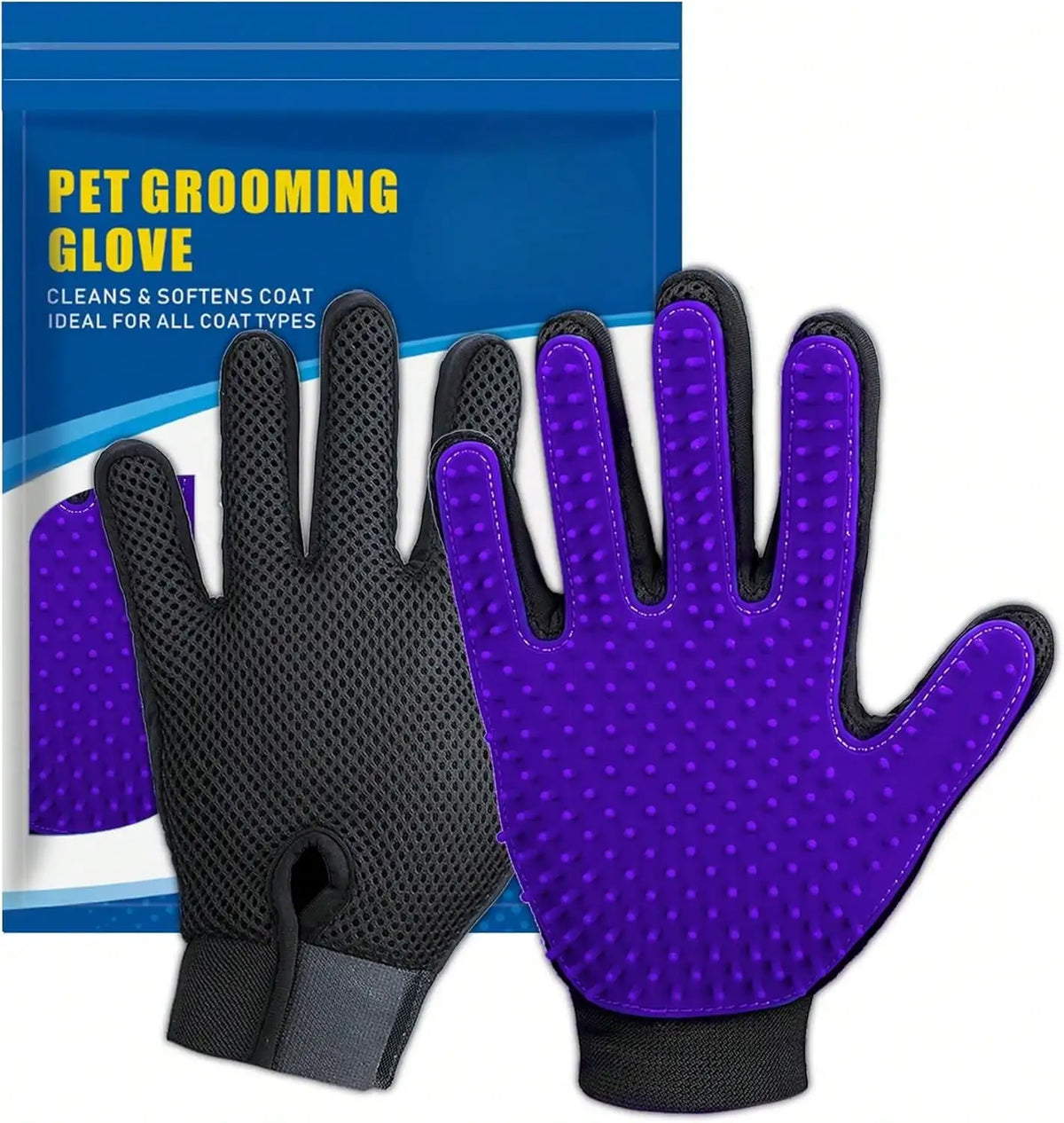 Pet Hair Remover Gloves Shedding Brush For Dogs Cats Horses