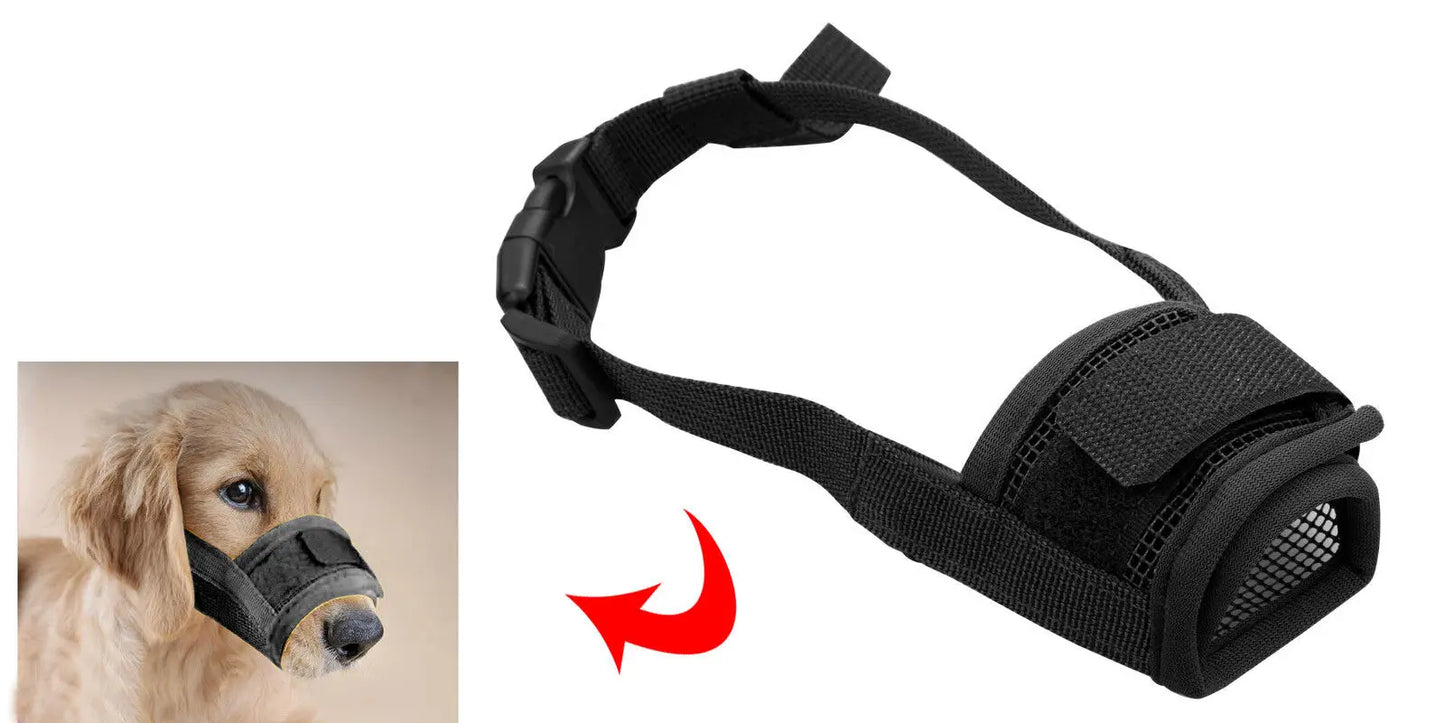 Adjustable Mesh Dog Grooming Muzzle Anti Chew And Bark Control