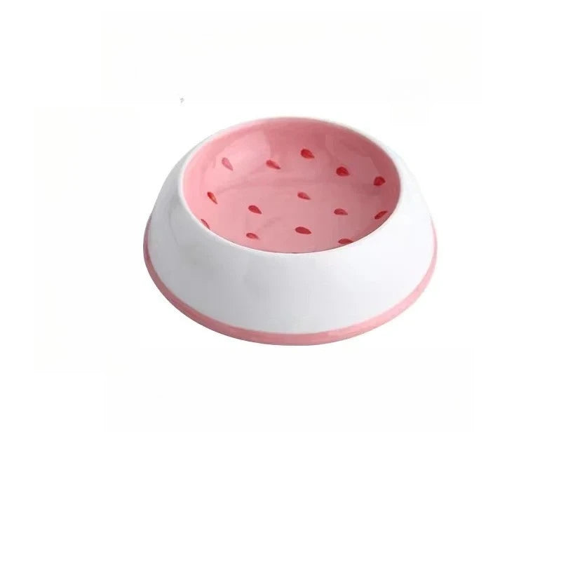 Fruit Shaped Ceramic Cat And Dog Slow Feeder Bowl