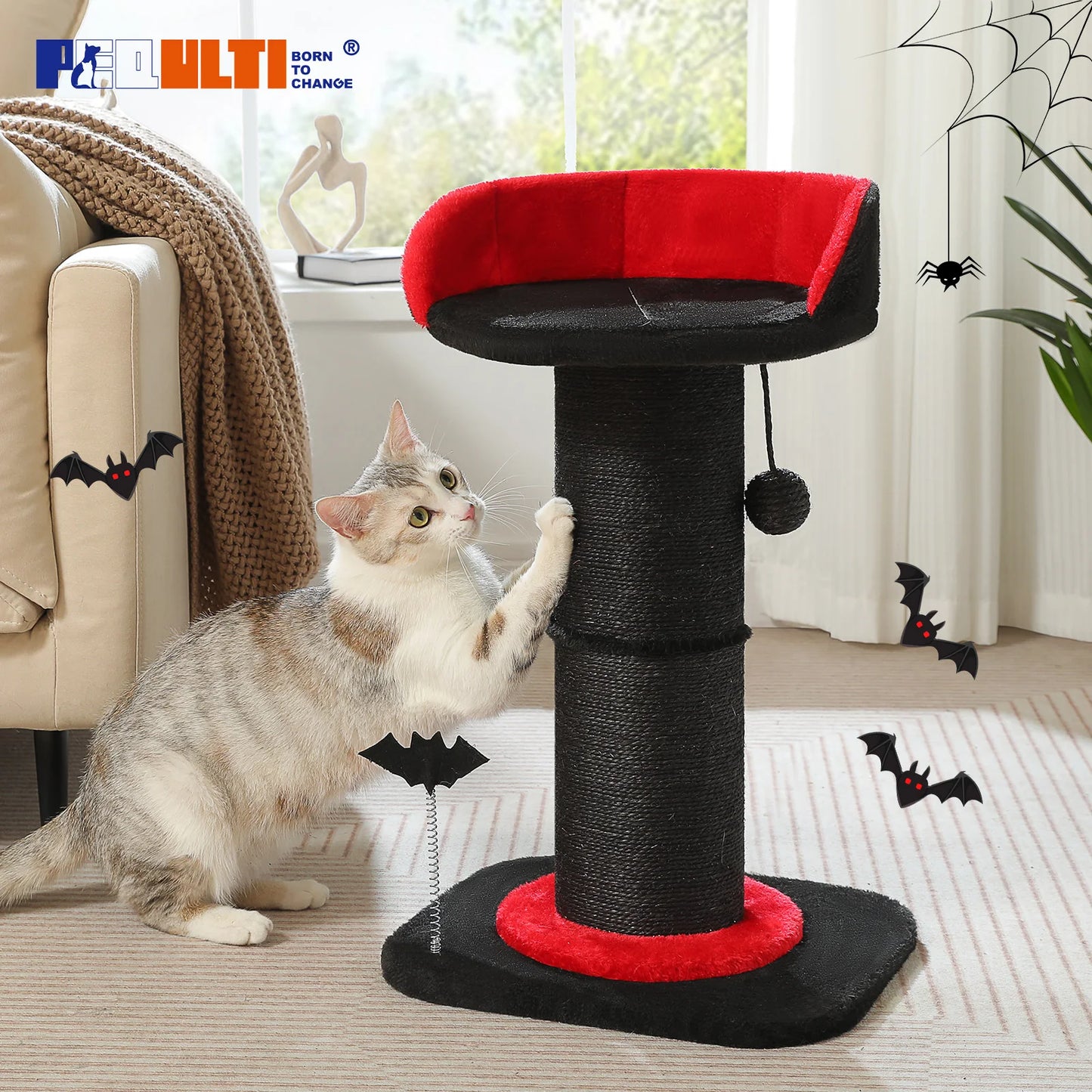 Pawz Road Gothic Cat Tree With Removable Bed And Ball