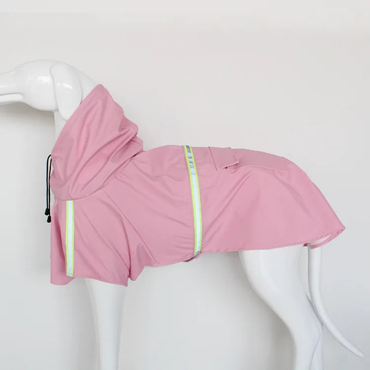 Waterproof Hooded Dog Raincoat With Reflective Trim For Pets